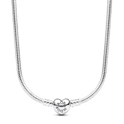 Pandora Collier Maille Serpent Fermoir Cœur Moments | Femme Collier Et Pendentif