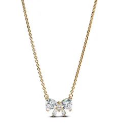 Pandora Collier Nœud Scintillant Doré | Femme Collier Et Pendentif