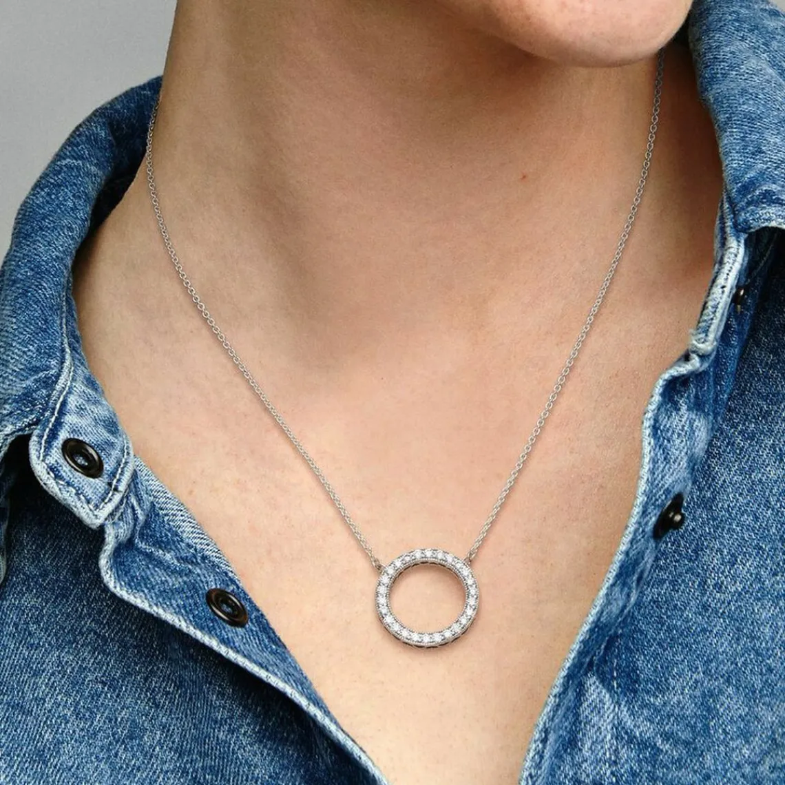Pandora Collier Signature Cercle Scintillant | Femme Collier Et Pendentif