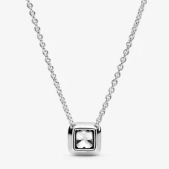 Pandora Collier Timeless Halo Scintillant Carré | Femme Collier Et Pendentif