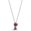 Pandora Collier à Pendentif Cœurs Halo Rouge | Femme Collier Et Pendentif