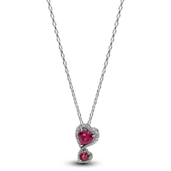 Pandora Collier à Pendentif Cœurs Halo Rouge | Femme Collier Et Pendentif