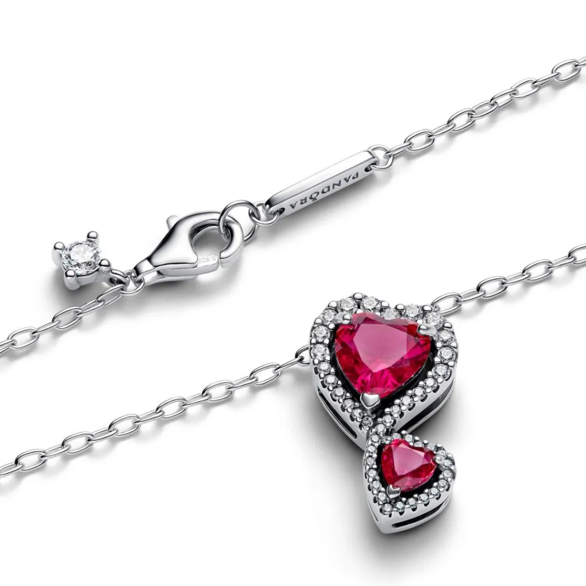 Pandora Collier à Pendentif Cœurs Halo Rouge | Femme Collier Et Pendentif