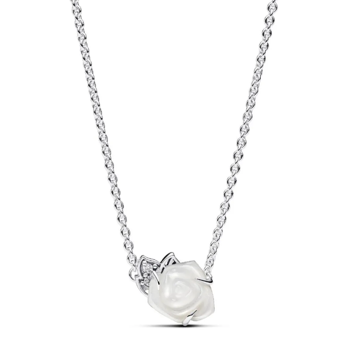 Pandora Collier Rose Épanouie Blanche | Femme Collier Et Pendentif