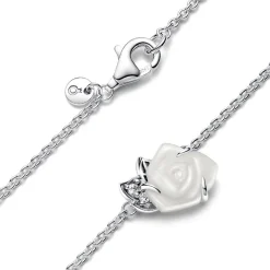 Pandora Collier Rose Épanouie Blanche | Femme Collier Et Pendentif