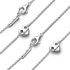 Pandora Colliers Cœurs Séparables Forever & Always | Femme Collier Et Pendentif