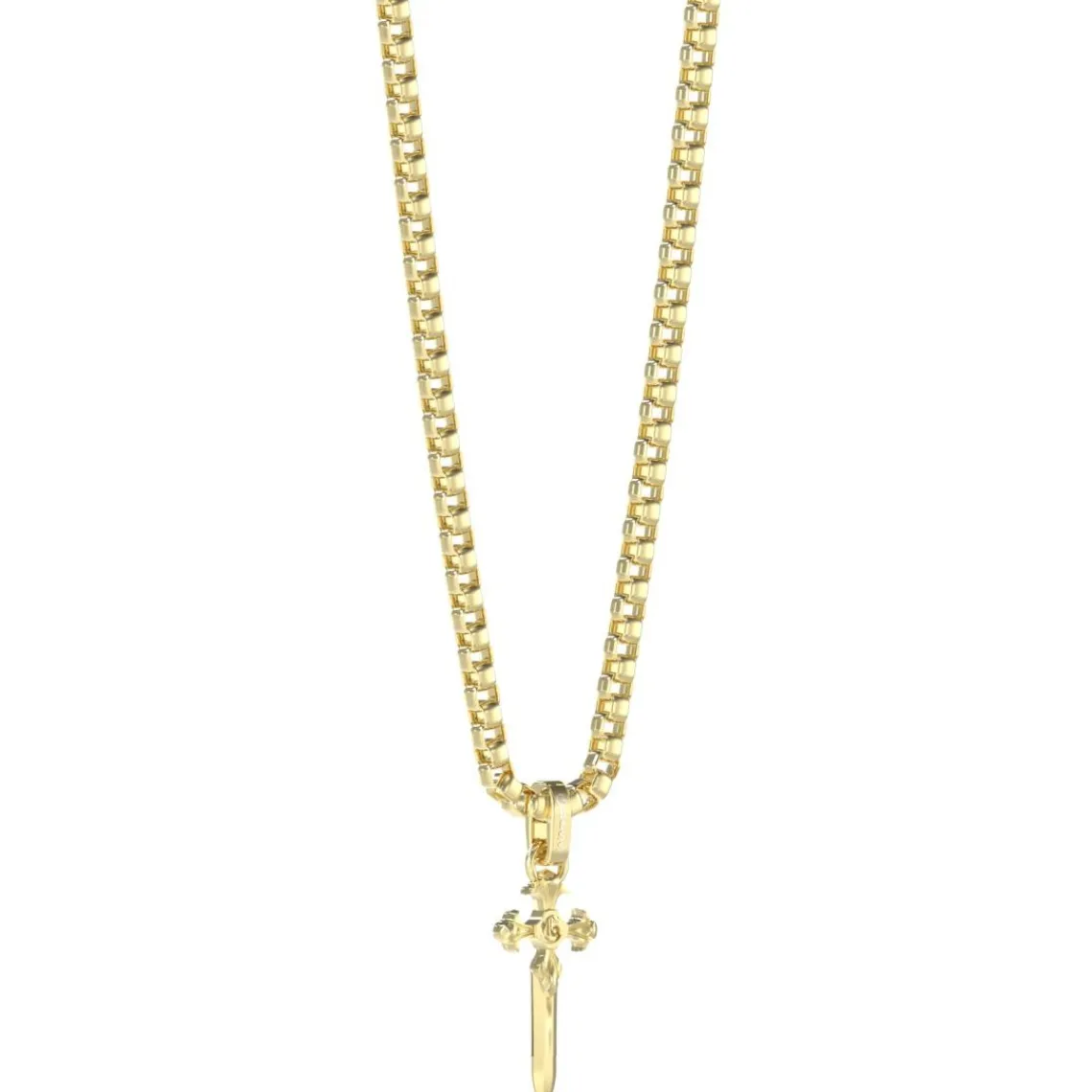 Guess Bijoux Collier South Alameda Acier Doré Et Pampille Dague 66 cm | Homme Colliers Et Pendentifs