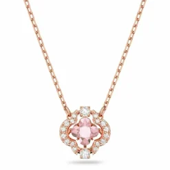 Swarovski Bijoux Collier Swarovski 5514488 - Collier métal rose médaille strass Femme | Femme Collier Et Pendentif