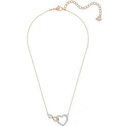 Swarovski Bijoux Collier Swarovski 5518865 - Collier or doré et argenté pendentif cœur infini Femme | Femme Collier Et Pendentif