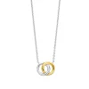 Ti Sento Collier - 3822SY Argent Bicolore Deux Anneaux Entrelacés | Femme Collier Et Pendentif