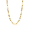 Ti Sento Collier 3937SY - argent doré grandes mailles rectangulaires Femme | Femme Collier Et Pendentif