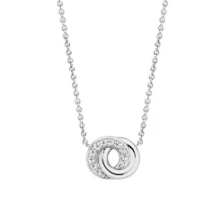 Ti Sento Collier 3915ZI - Collier Argent 2 Anneaux Entrelacés | Femme Collier Et Pendentif