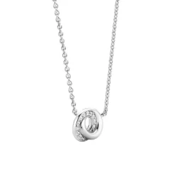 Ti Sento Collier 3915ZI - Collier Argent 2 Anneaux Entrelacés | Femme Collier Et Pendentif