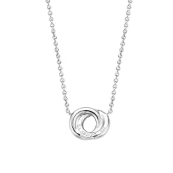 Ti Sento Collier 3915ZI - Collier Argent 2 Anneaux Entrelacés | Femme Collier Et Pendentif