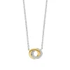 Ti Sento Collier - 3915ZY Argent Bicolore Deux Anneaux Entrelacés Et Pavé | Femme Collier Et Pendentif