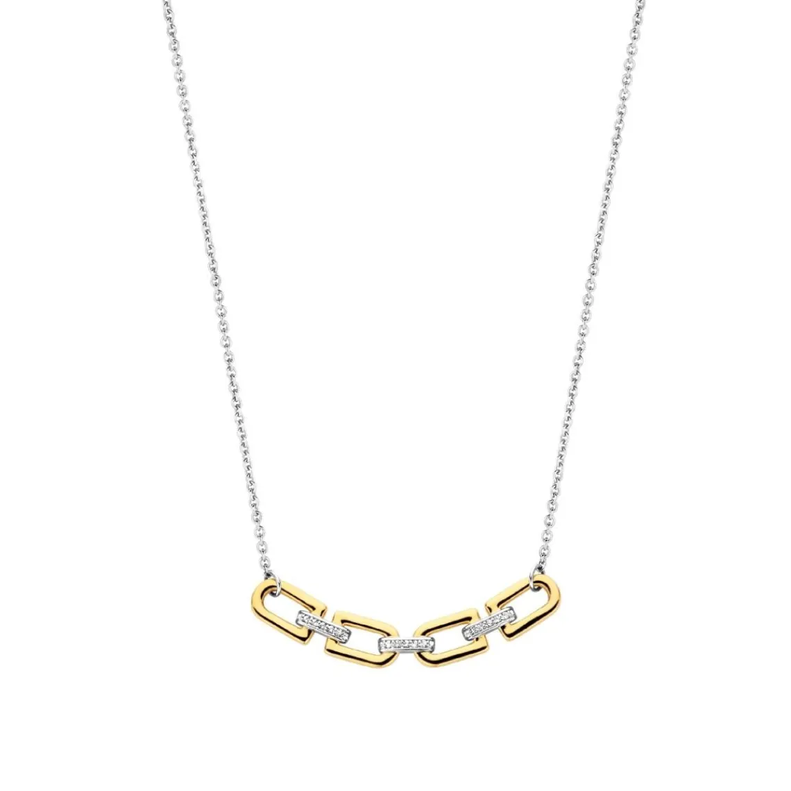 Ti Sento Collier - 34044ZY Argent Doré Liens Et Pavage | Femme Collier Et Pendentif