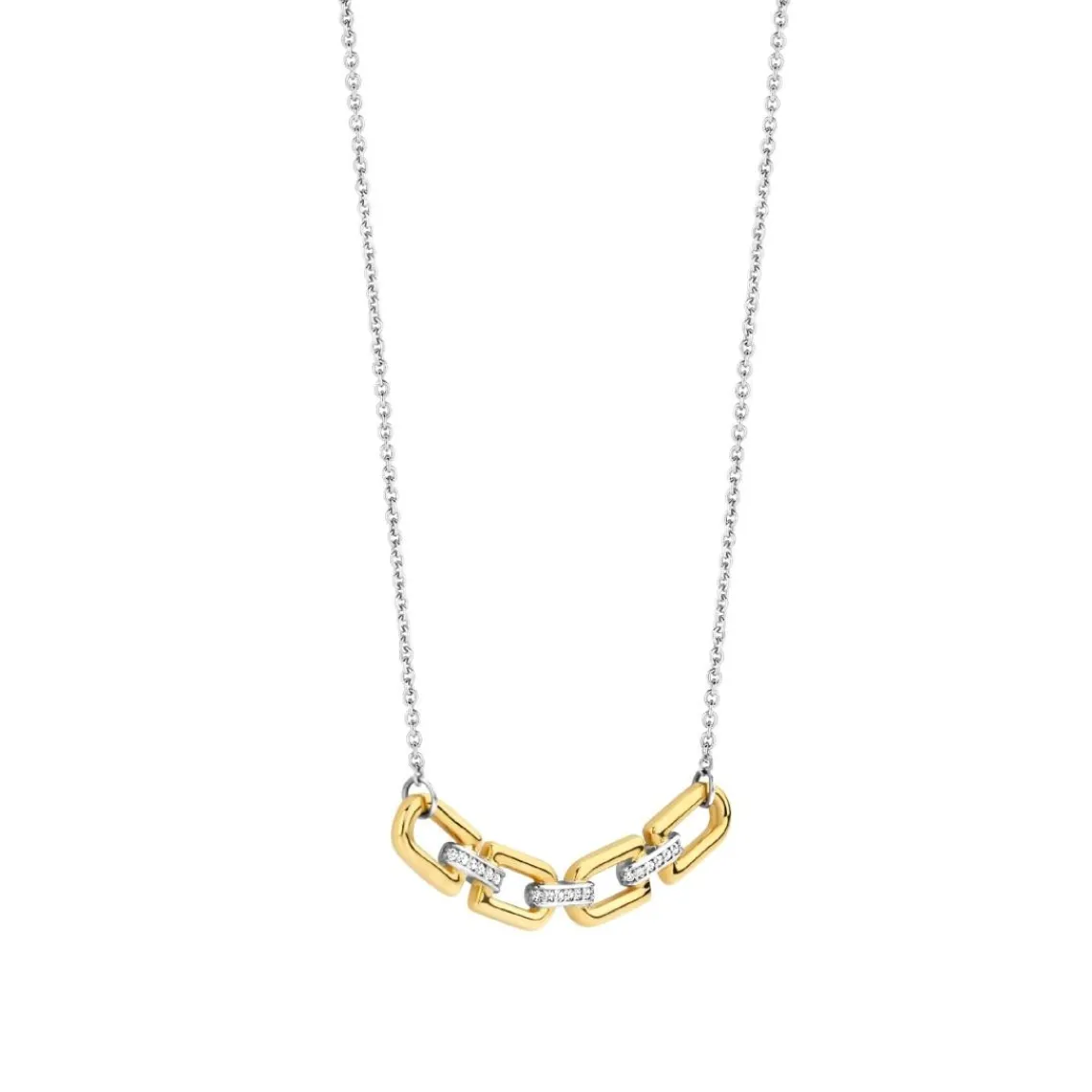Ti Sento Collier - 34044ZY Argent Doré Liens Et Pavage | Femme Collier Et Pendentif