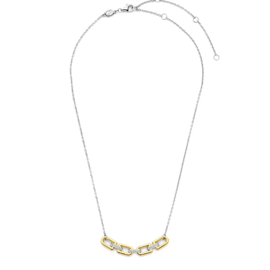 Ti Sento Collier - 34044ZY Argent Doré Liens Et Pavage | Femme Collier Et Pendentif