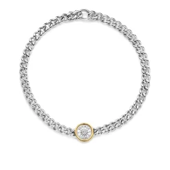 Ti Sento Collier - 34051ZY Argent Rhodié Et Pièce Serti Doré | Femme Collier Et Pendentif