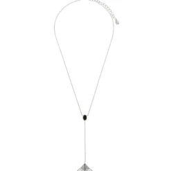 Kosma Paris Collier Y Arielle Argenté & Onyx Noir | Femme Collier Et Pendentif