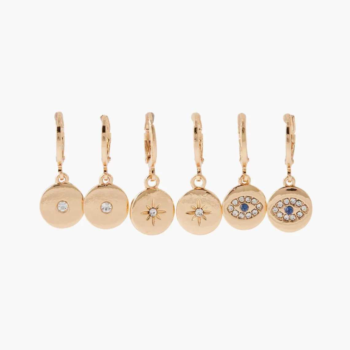 Balaboosté Créoles Avec Pdt Et Strass - 3502456533530 Métal Doré | Femme Boucles D'Oreilles
