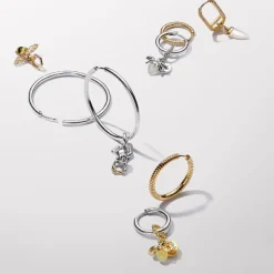 Pandora Créoles à Charms Moments 40 mm | Femme Boucles D'Oreilles