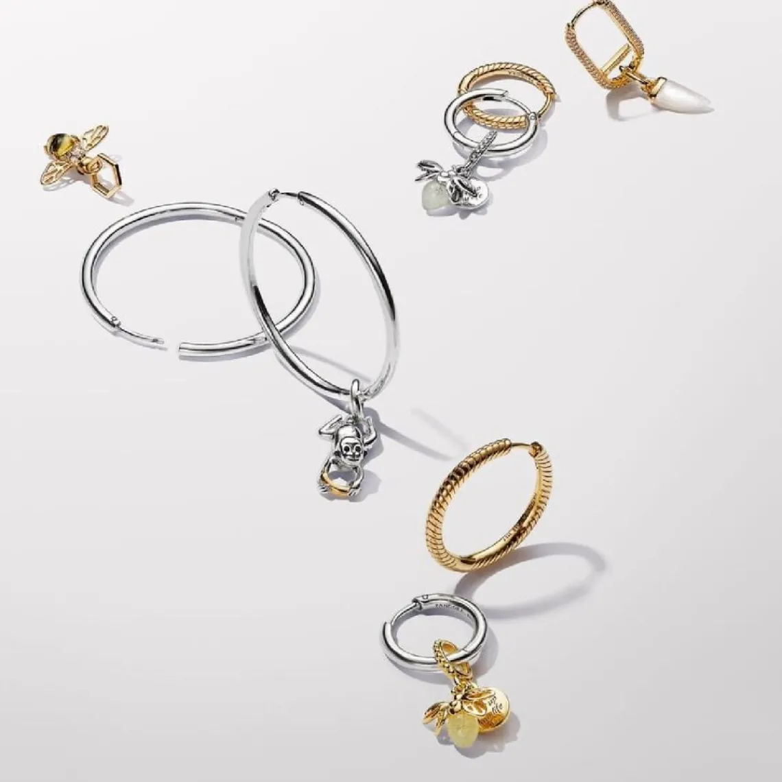 Pandora Créoles à Charms Moments 40 mm | Femme Boucles D'Oreilles