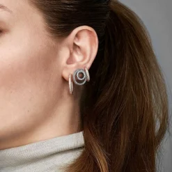 Pandora Créoles Cœur Pavé Signature | Femme Boucles D'Oreilles
