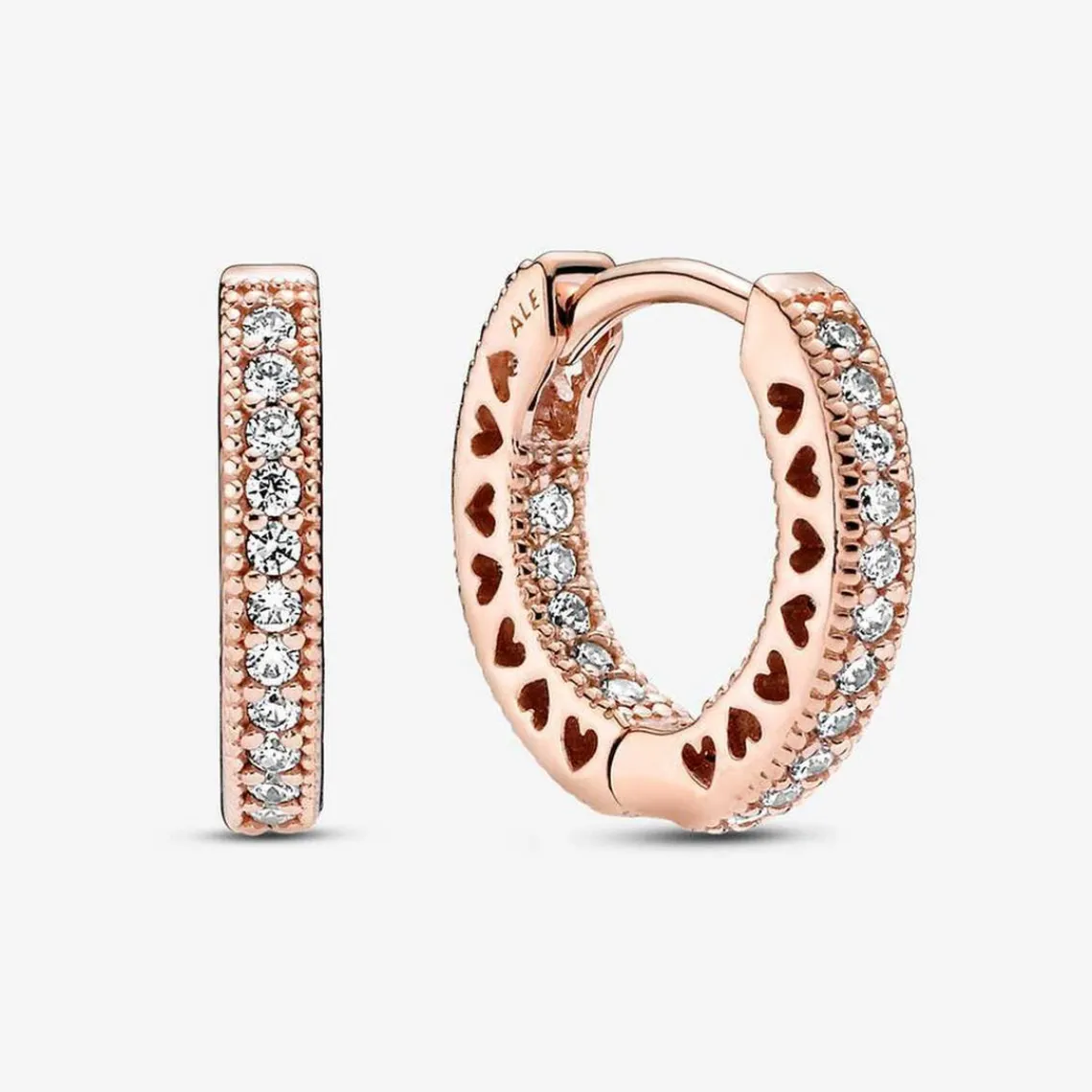 Pandora Créoles Cœur Pavé Signature | Femme Boucles D'Oreilles
