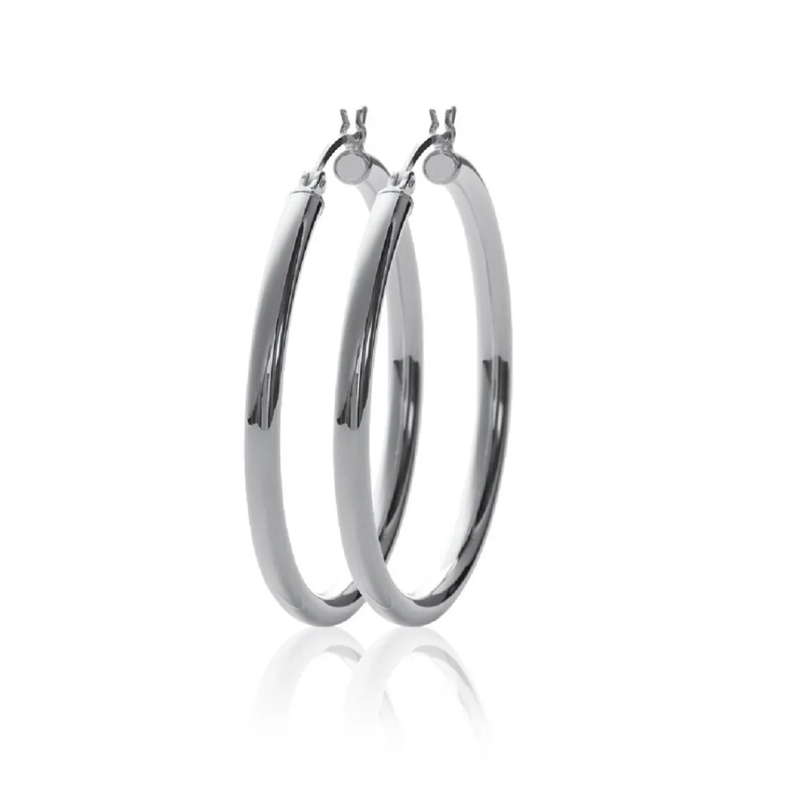 Maison de la Bijouterie Créoles femme argent 4 mm - Z3040 | Femme Boucles D'Oreilles