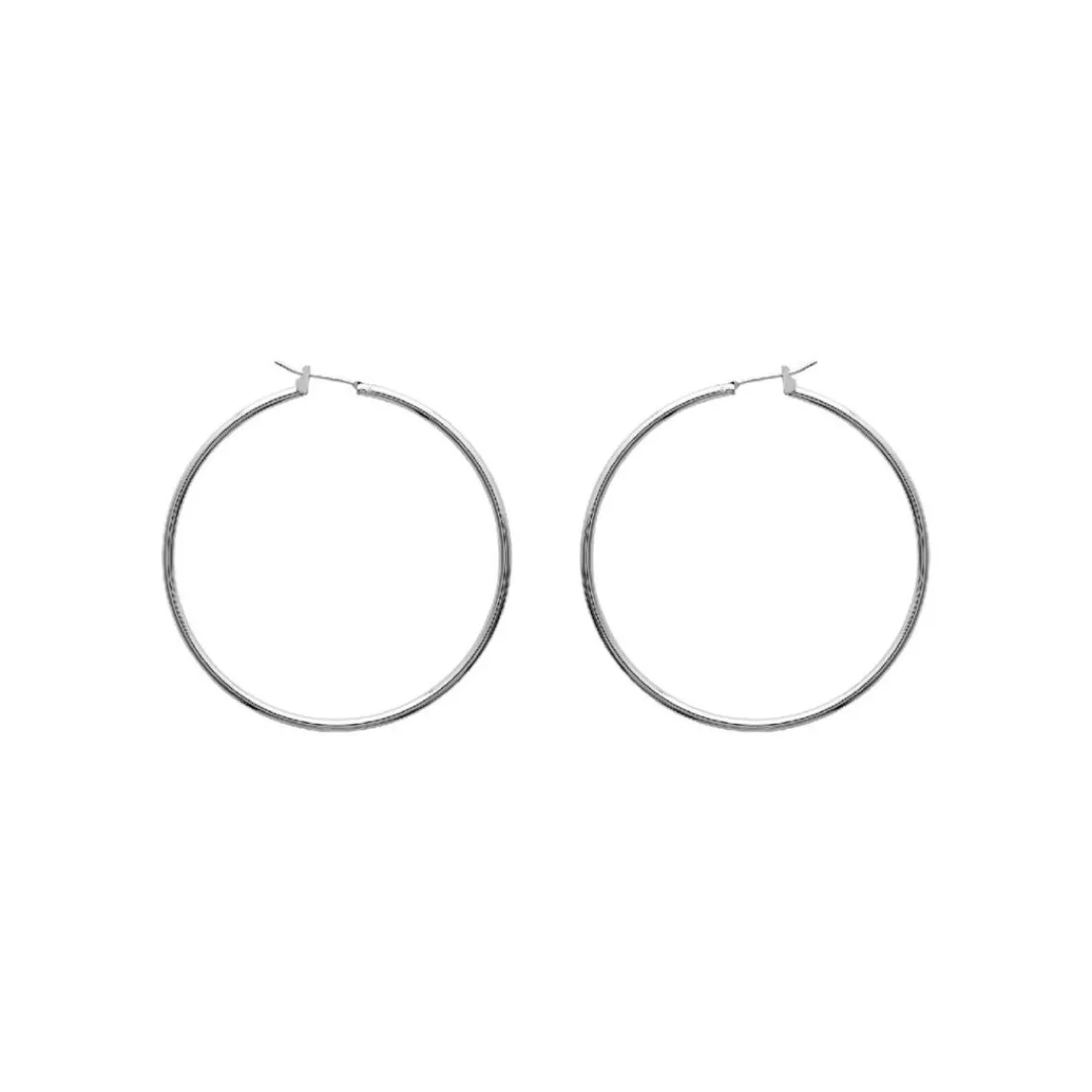 Maison de la Bijouterie Créoles femme argent rhodié 5 mm - WUU50 | Femme Boucles D'Oreilles