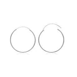 Maison de la Bijouterie Créoles femme argent rhodié 5 mm - W0YY50 | Femme Boucles D'Oreilles