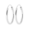 Maison de la Bijouterie Créoles femme argent rhodié 2 mm - W0YYY0 | Femme Boucles D'Oreilles