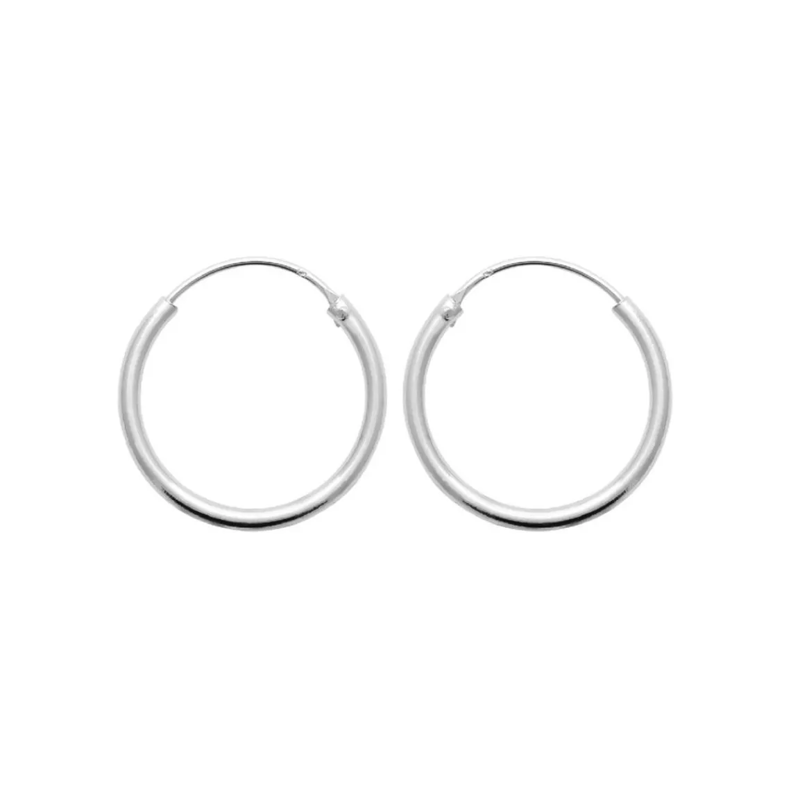 Maison de la Bijouterie Créoles femme argent rhodié 2 mm - W0YYY0 | Femme Boucles D'Oreilles