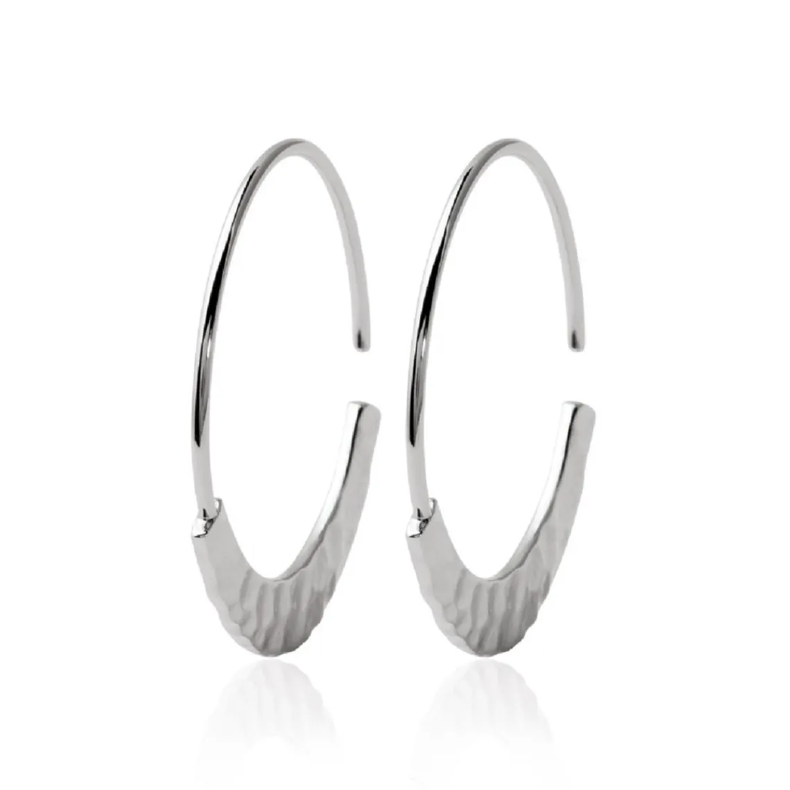Maison de la Bijouterie Créoles femme argent rhodié 27 mm - W6Y0300 | Femme Boucles D'Oreilles