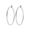 Maison de la Bijouterie Créoles femme argent rhodié 3 mm - WUU30 | Femme Boucles D'Oreilles