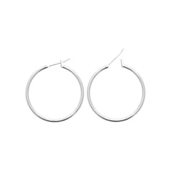 Maison de la Bijouterie Créoles femme argent rhodié 3 mm - WUU30 | Femme Boucles D'Oreilles