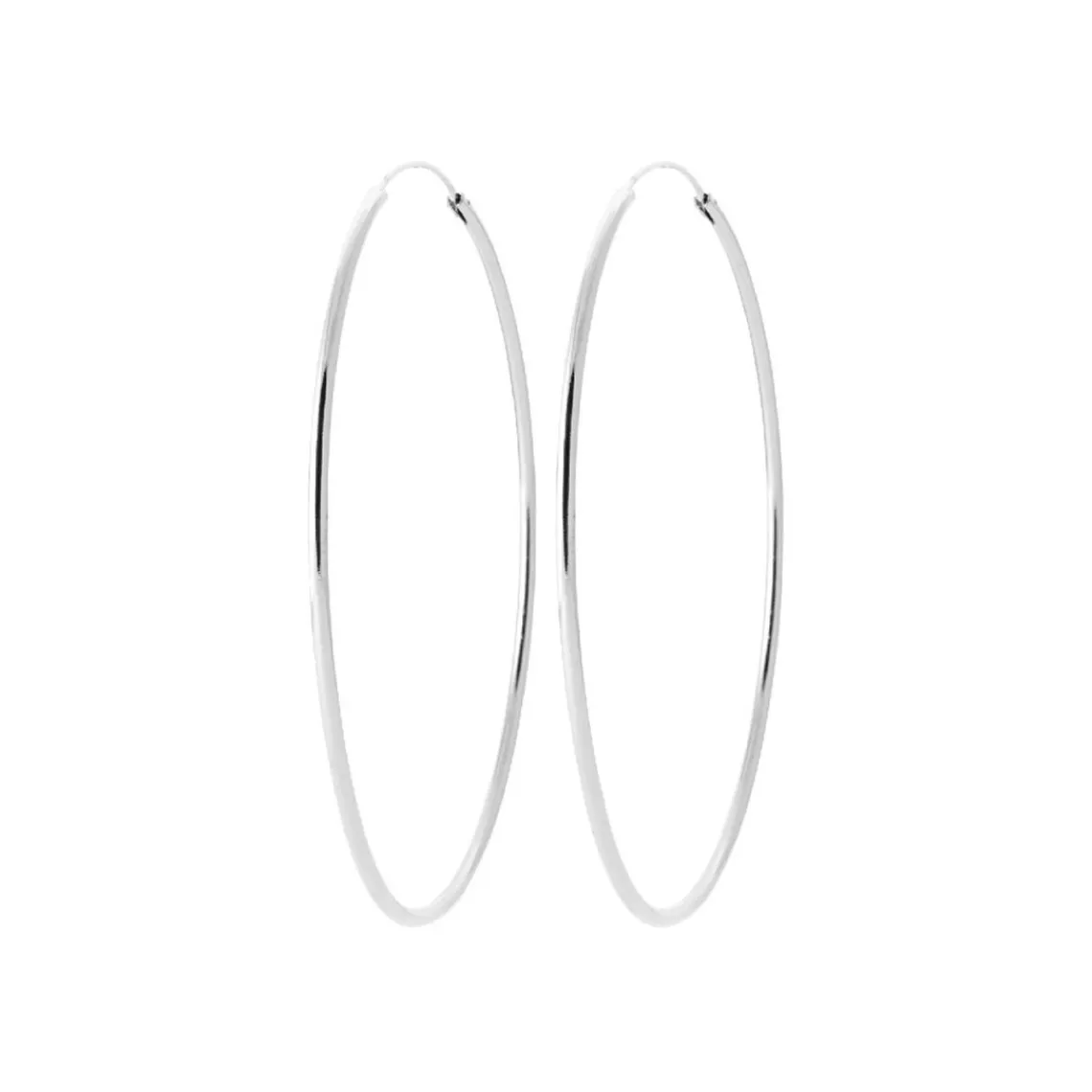Maison de la Bijouterie Créoles femme argent rhodié 7 mm - W0YYW0 | Femme Boucles D'Oreilles