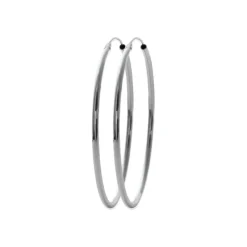 Maison de la Bijouterie Créoles femme argent rhodié 6 mm - W0YY60 | Femme Boucles D'Oreilles