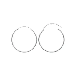 Maison de la Bijouterie Créoles femme argent rhodié 6 mm - W0YY60 | Femme Boucles D'Oreilles