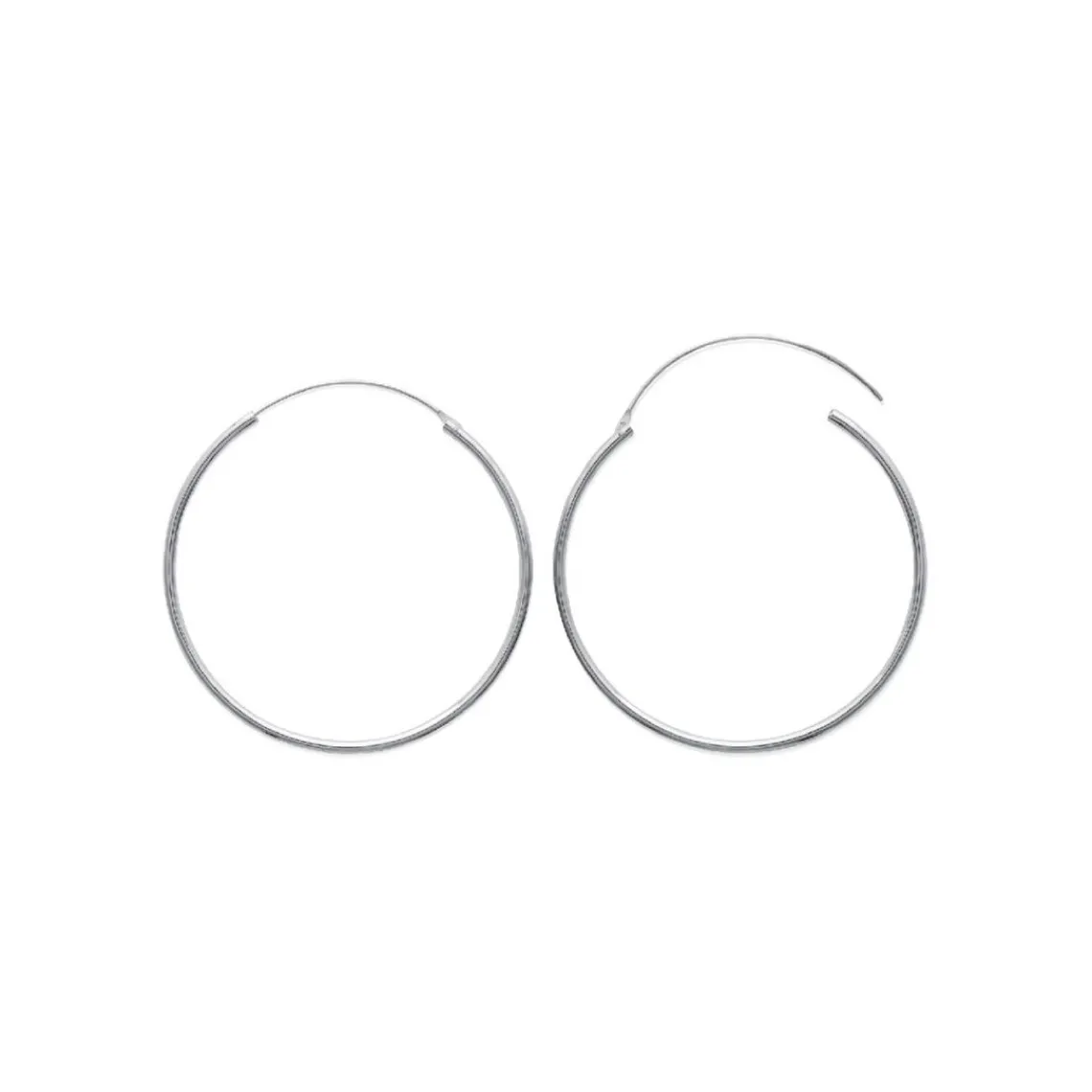 Maison de la Bijouterie Créoles femme argent rhodié 6 mm - W0YY60 | Femme Boucles D'Oreilles