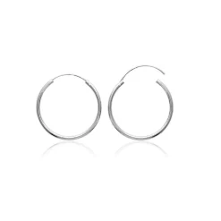Maison de la Bijouterie Créoles femme argent rhodié 3 mm - W0YY30 | Femme Boucles D'Oreilles