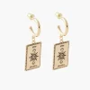 Balaboosté Créoles Femme Mini Creole Pdt Rectangle Ac Gravure - 3502456532069 Métal Doré | Femme Boucles D'Oreilles