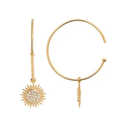 Maison de la Bijouterie Créoles femme plaqué or blanc serti griffe 3 mm - Y630UZ0 | Femme Boucles D'Oreilles