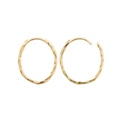 Maison de la Bijouterie Créoles femme plaqué or 24 mm 21 mm - Y634400 | Femme Boucles D'Oreilles