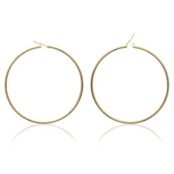 Maison de la Bijouterie Créoles femme plaqué or 7 mm simples - YUUW0 | Femme Boucles D'Oreilles