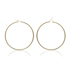 Maison de la Bijouterie Créoles femme plaqué or 6 mm simples - YUU60 | Femme Boucles D'Oreilles