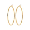 Maison de la Bijouterie Créoles femme plaqué or 4 mm simples - YUU40 | Femme Boucles D'Oreilles