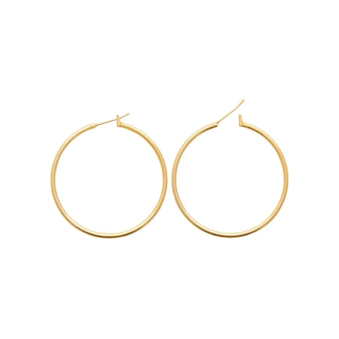 Maison de la Bijouterie Créoles femme plaqué or 4 mm simples - YUU40 | Femme Boucles D'Oreilles