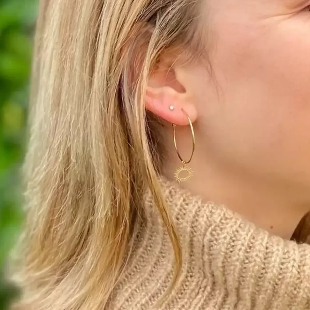 Maison de la Bijouterie Créoles femme plaqué or 3 mm - Y6Y6300 | Femme Boucles D'Oreilles